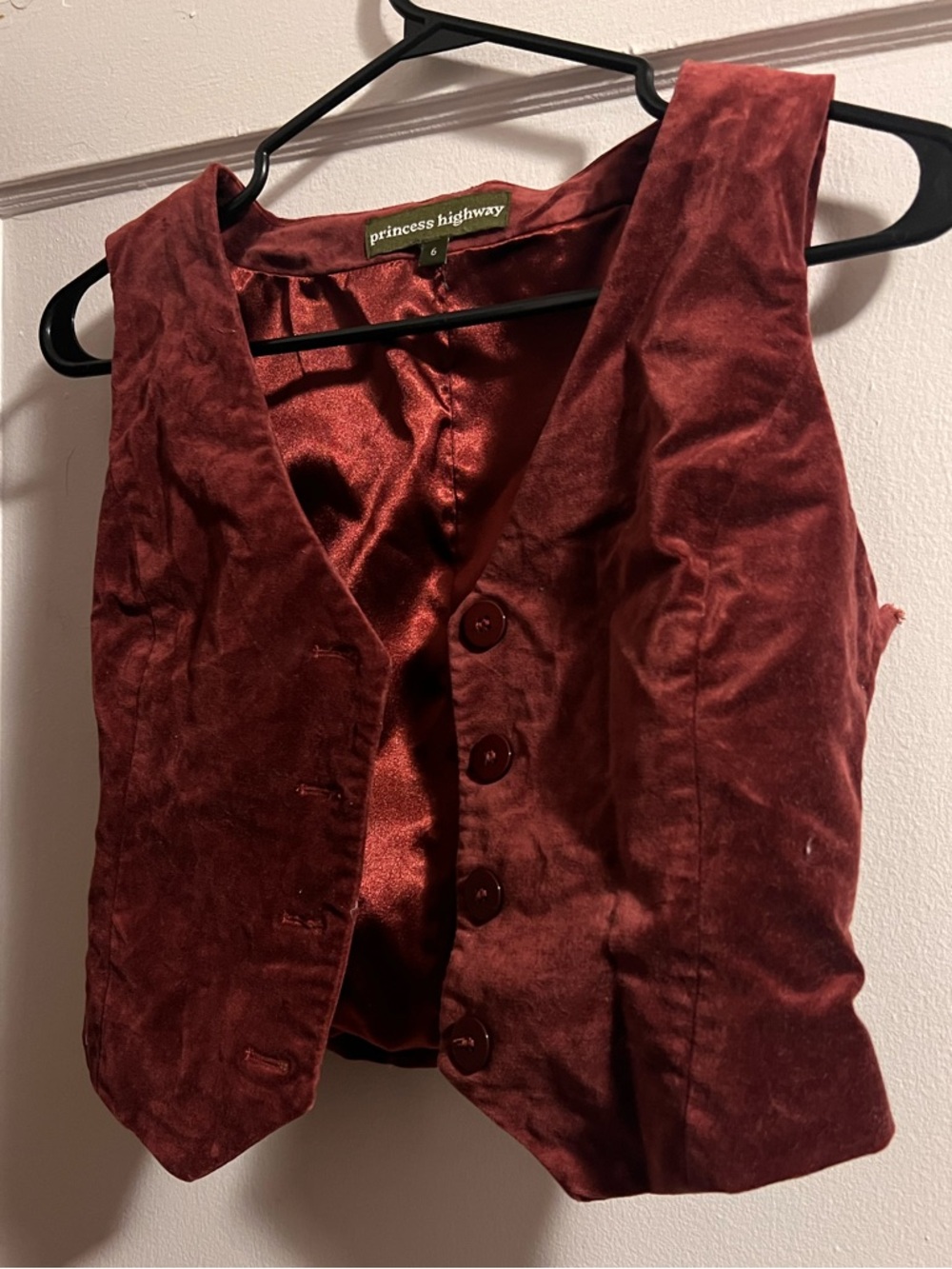 Princess Highway Velvet Button-Front Vest